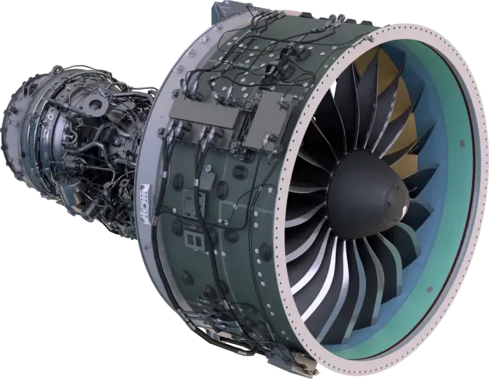 Pratt & Whitney GTF-flygmotor i genomskärning